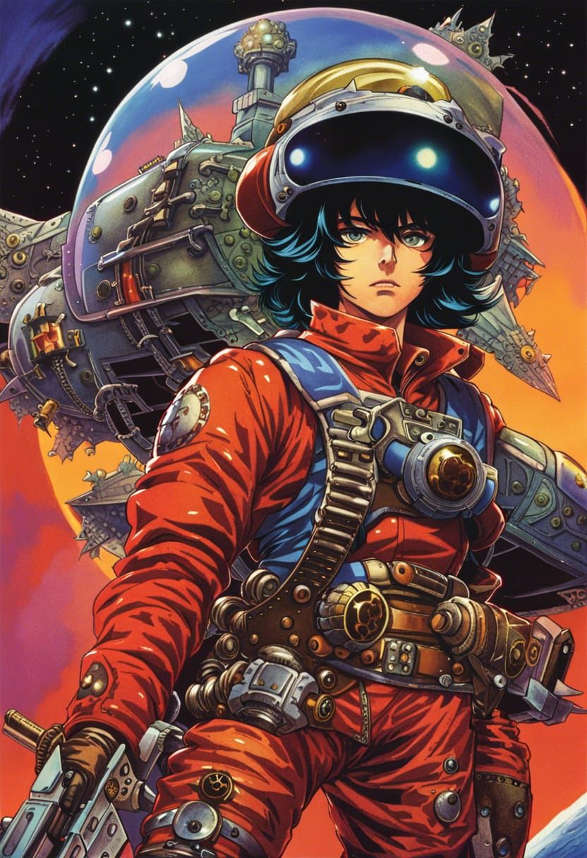 Space Pirate with Scar in Akira Toriyama Style