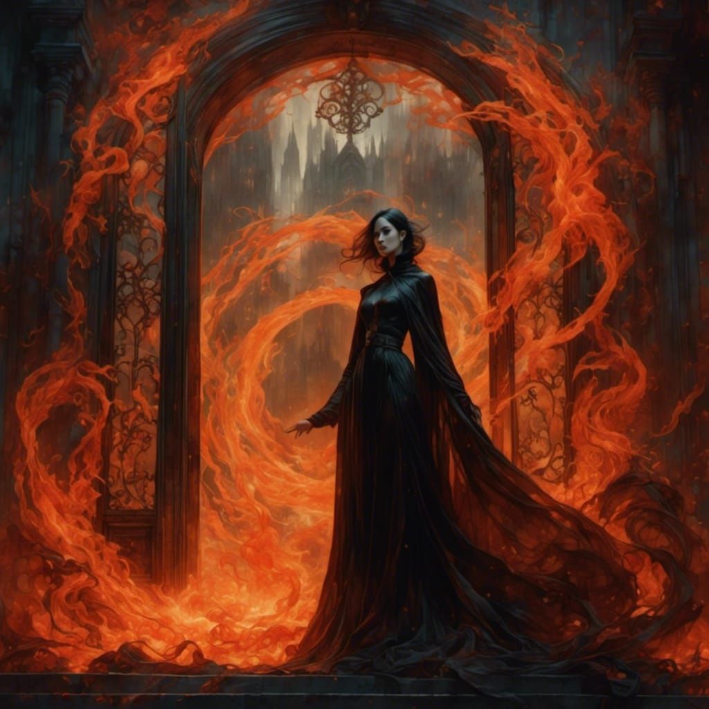 Ethereal Demon Woman in Dark Fantasy Style