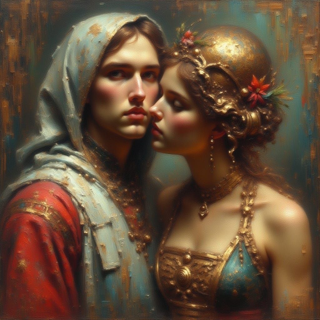 Golden Leaf Couple Portrait