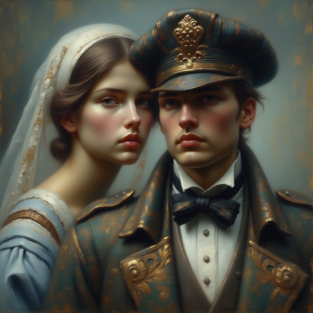 Golden Leaf Dust Portrait of a Couple