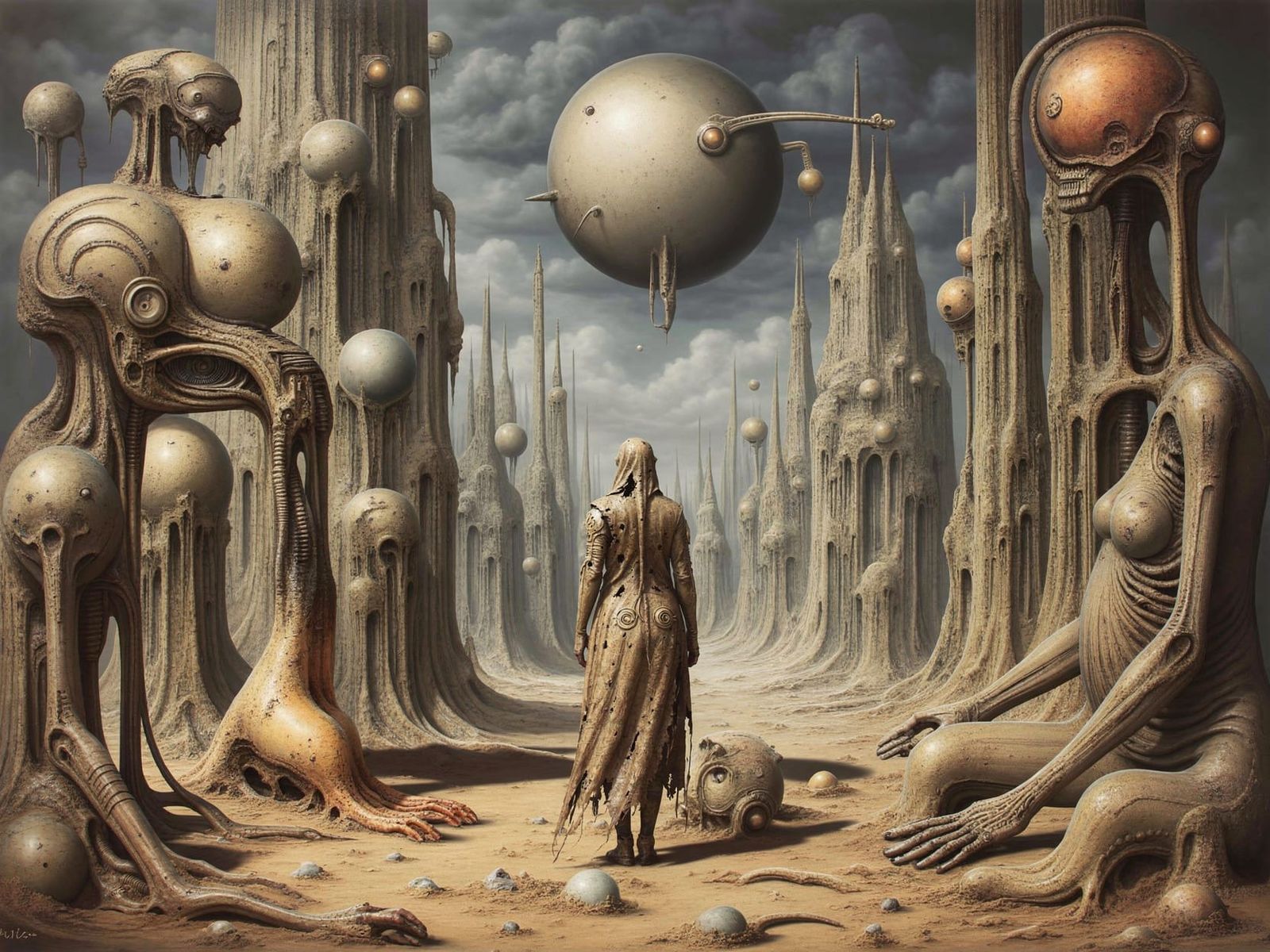 Surreal Dalí-esque Landscape of Melting Forms