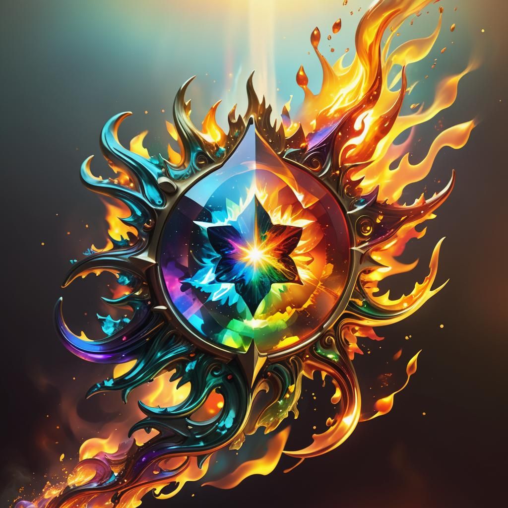 Fire Elemental Gemstone in a Surreal Display