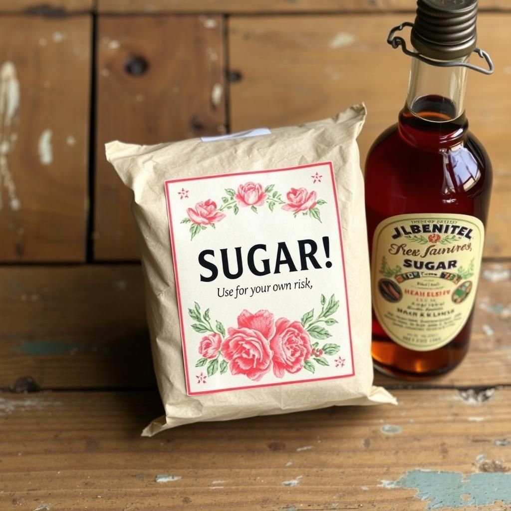 Rustic Photo of Sugar with Warning Label