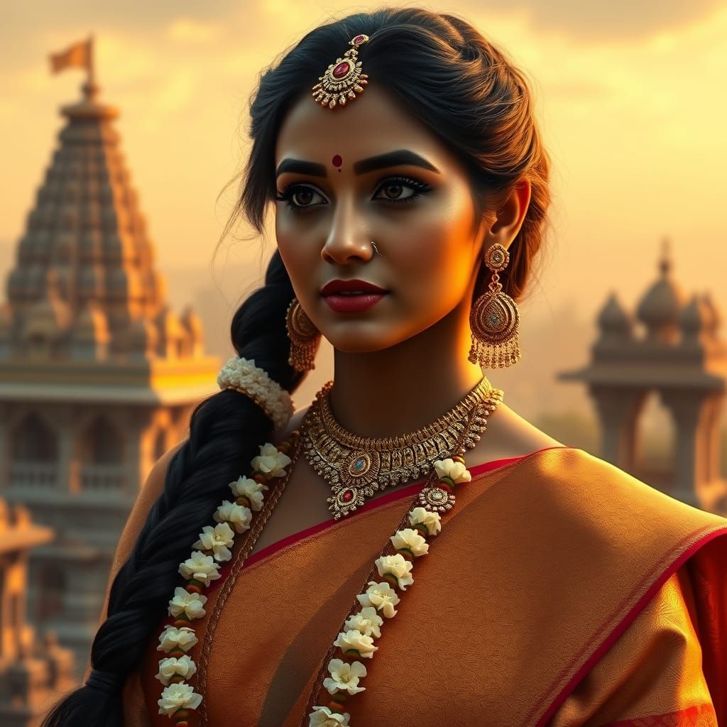 Elegant South Indian Bride in Luxurious Kanjeevaram Saree