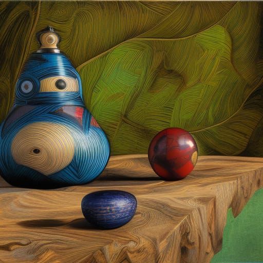 Surreal Geometric Composition in Hyperrealistic Style