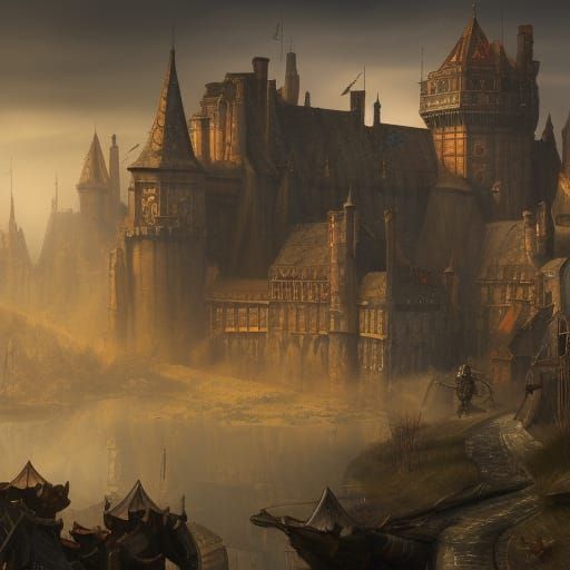 Detailed Medieval Army Matte Painting
