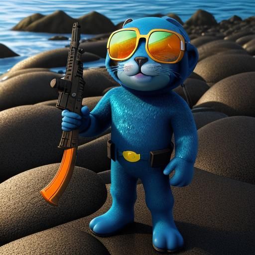 Sealion Navy Seal Concept Art in Digital Style