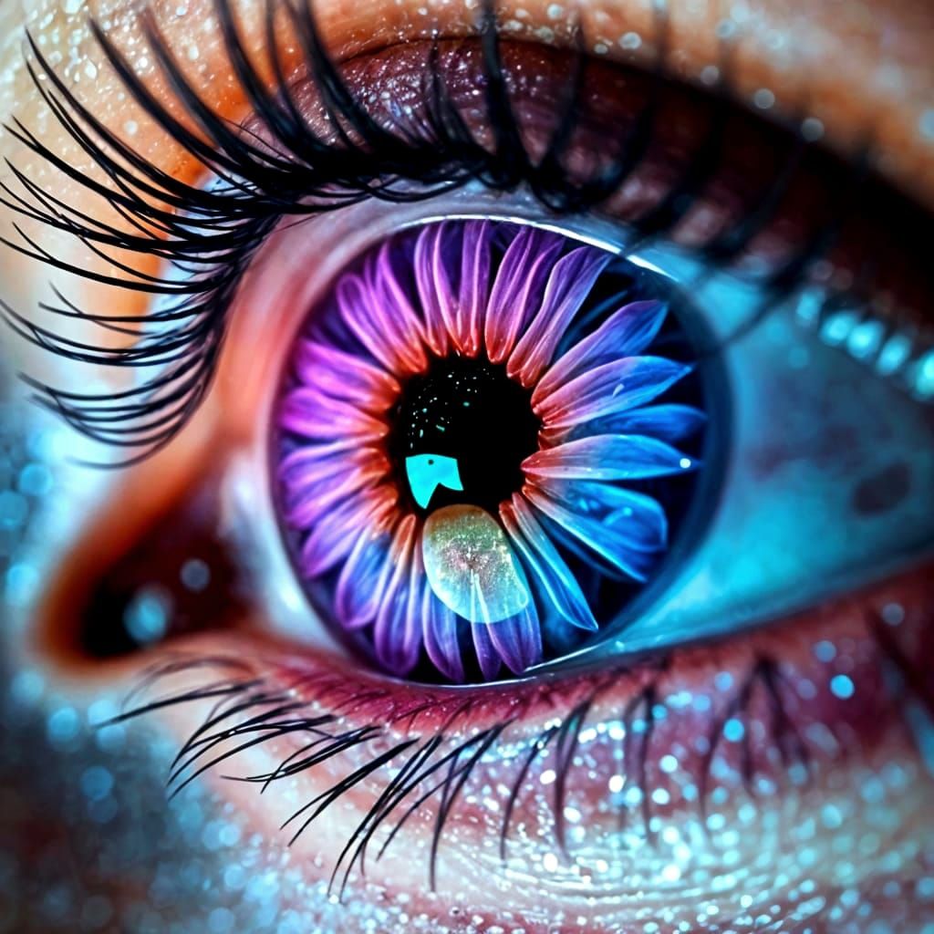 Surreal Cosmic Eye Blossom