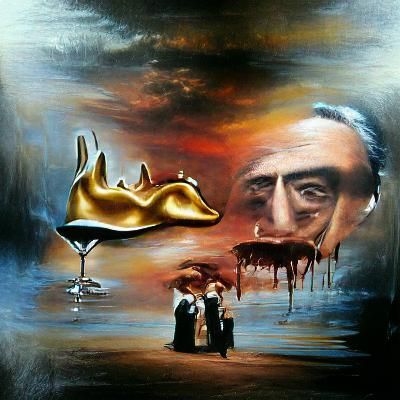 Surreal Godfather in Melting Oil Paint
