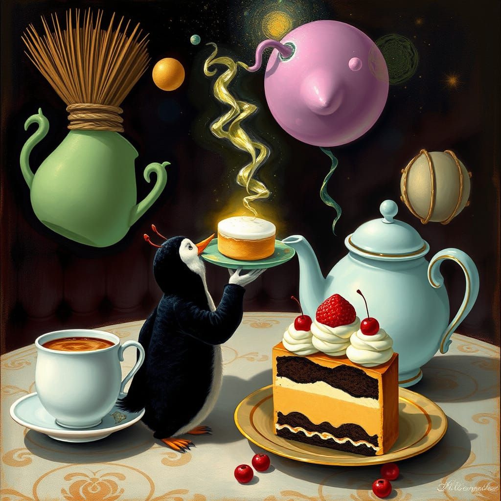 Magical Surreal Food in the Style of Surrealist Masters