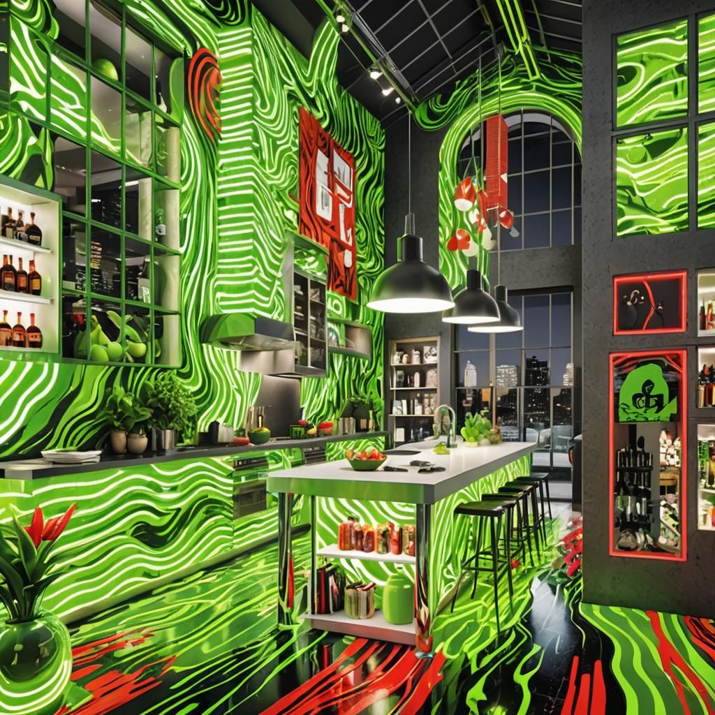 Vibrant High-Energy Design with Neon Accents