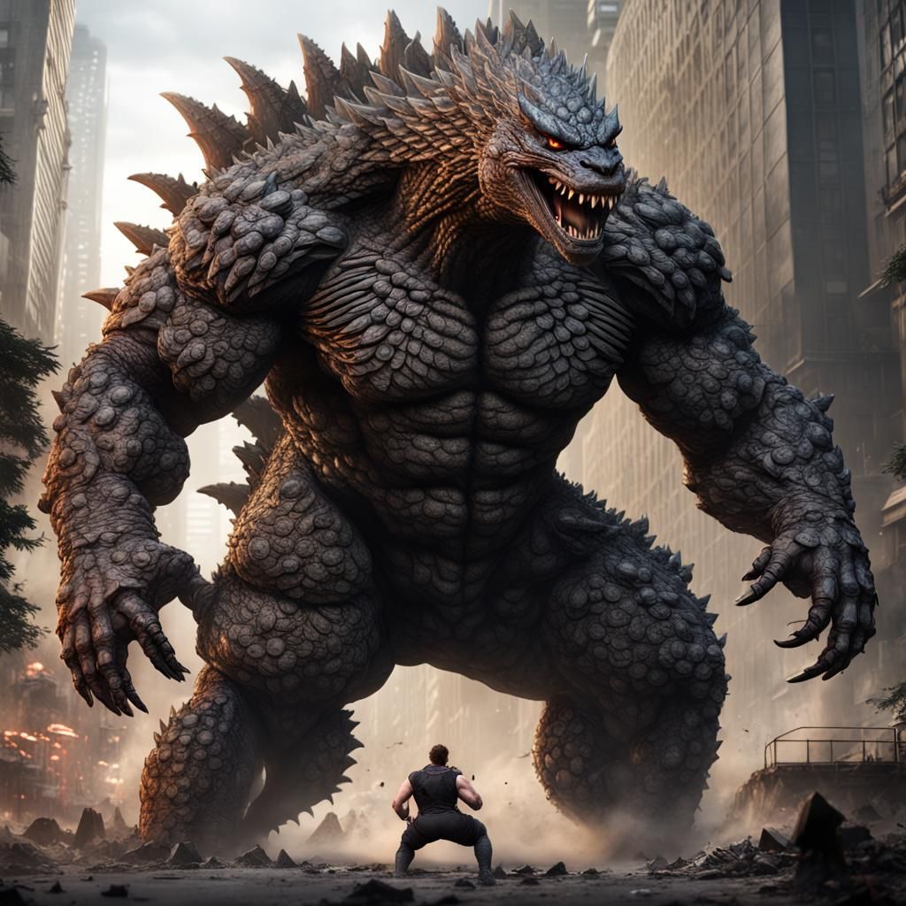 Buff Godzilla Concept Art in 8K Resolution