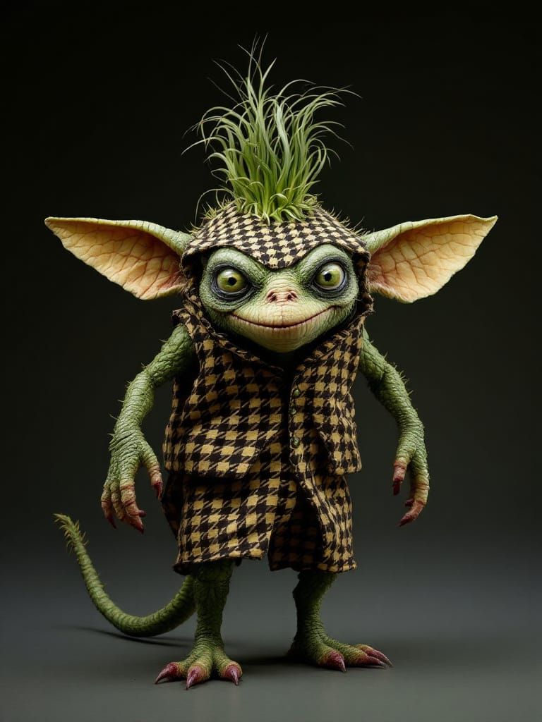 Houndstooth Gremlin at Vegetable Dress-Up Party