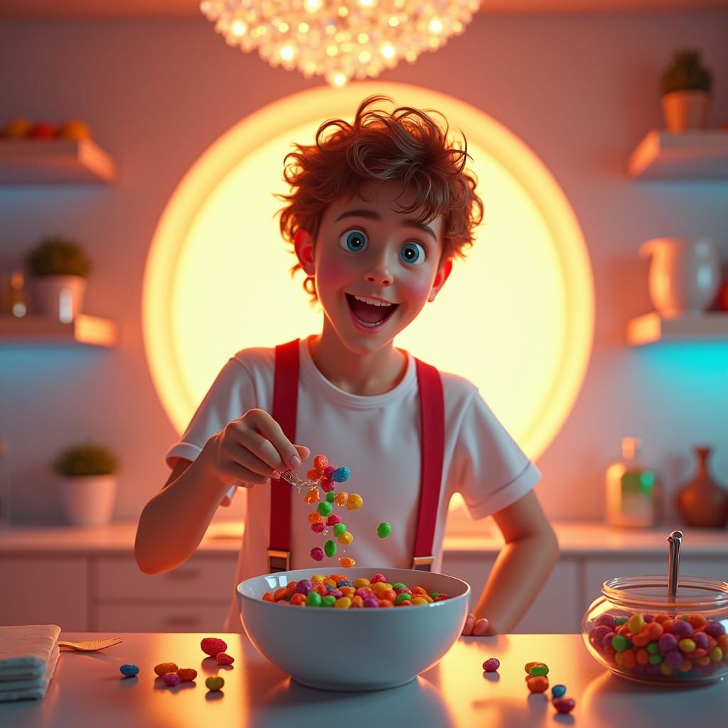 Skittles Cereal Dream in Hyper-Realistic Style