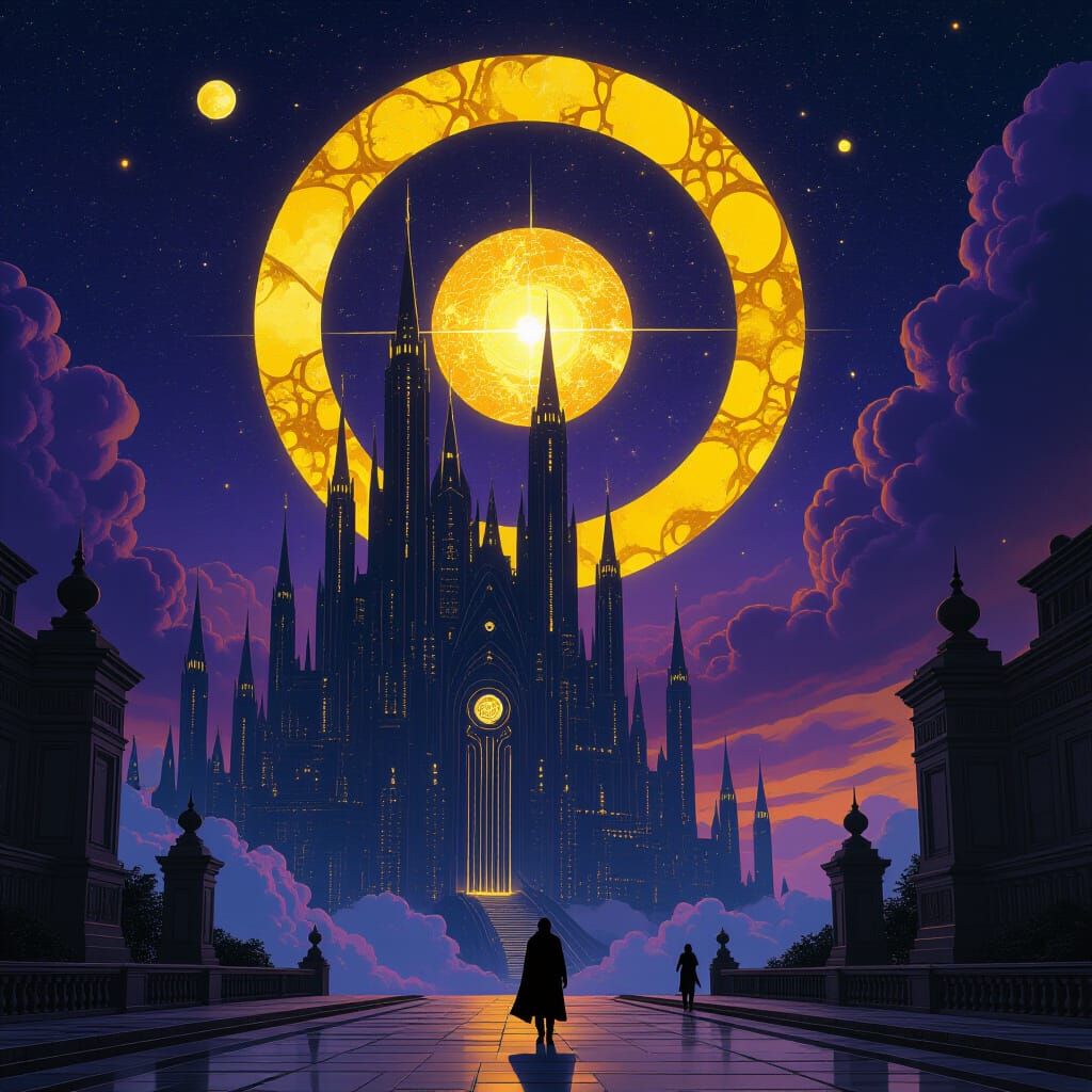 Cosmic Journey: A Dark Fantasy Concept Art