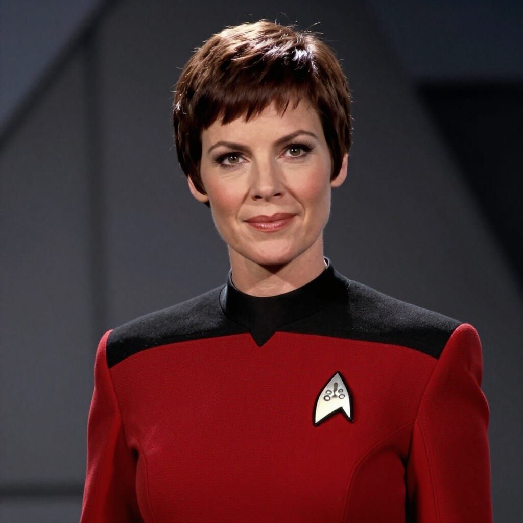 Starfleet Captain Uniformed Woman Photorealistic Portrait