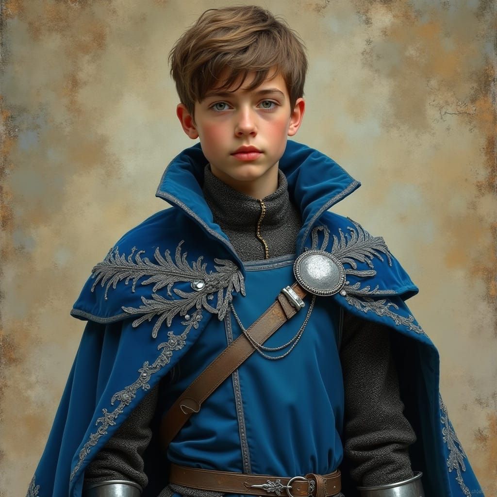 Elegant Fantasy Knight in Art Nouveau Style