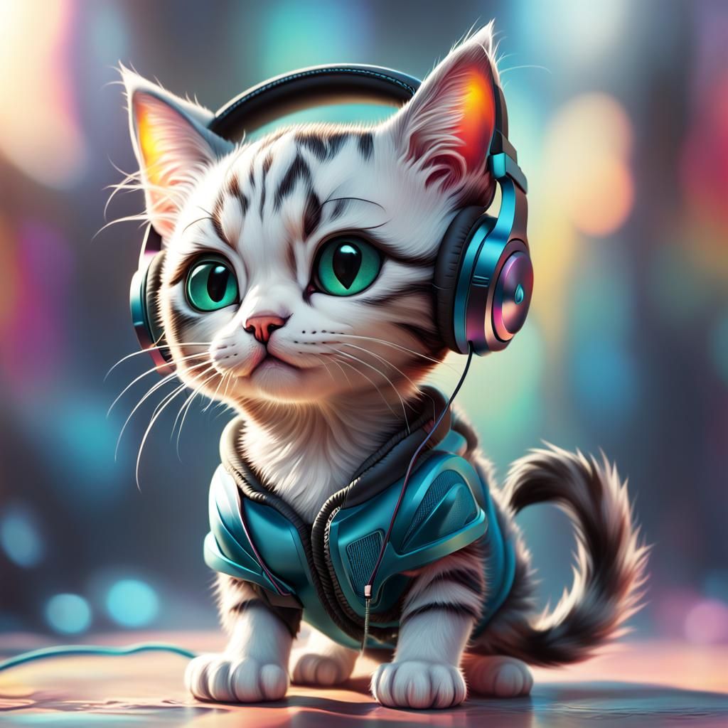 Kitten Gym: Hyperrealistic Workout Scene