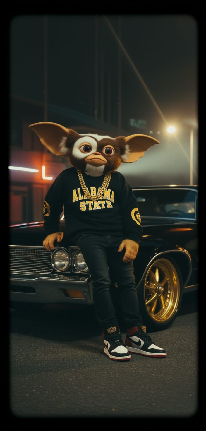 Gizmo From Gremlins In Alabama State Gear With Chevelle