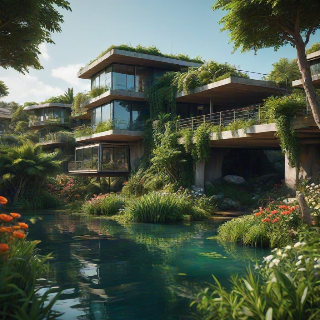Sustainable Futuristic Eco-Settlement in Harmony with Nature
