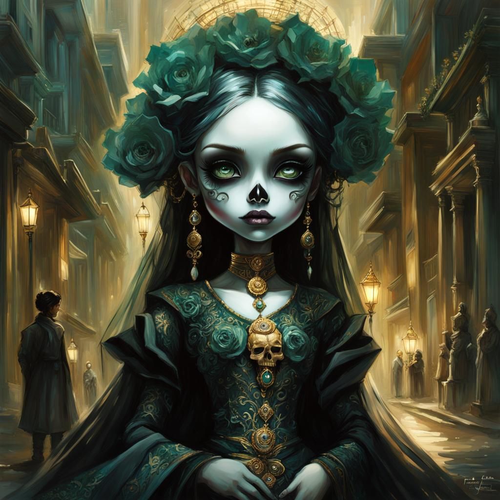 Chibi Voodoo Priestess in Ethereal Lighting