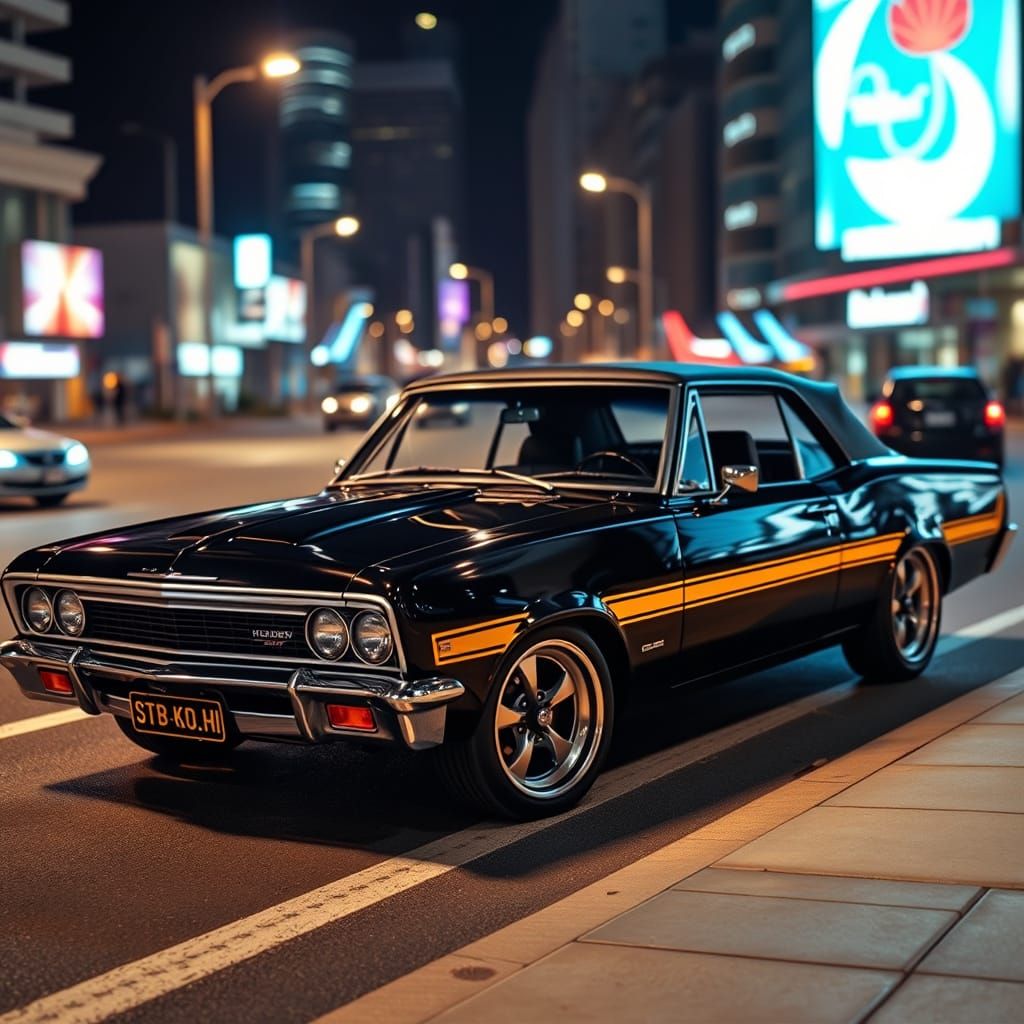 black soft top gold pinstripes
