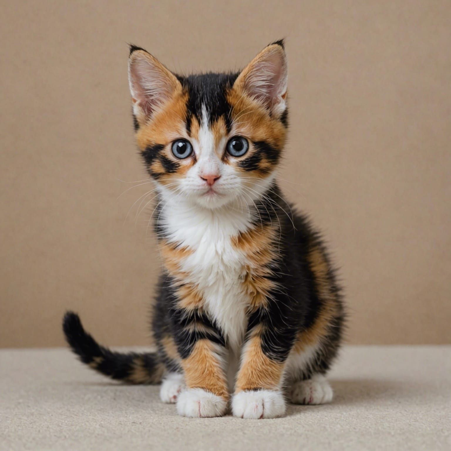 Adorable Calico Kitten Portrait