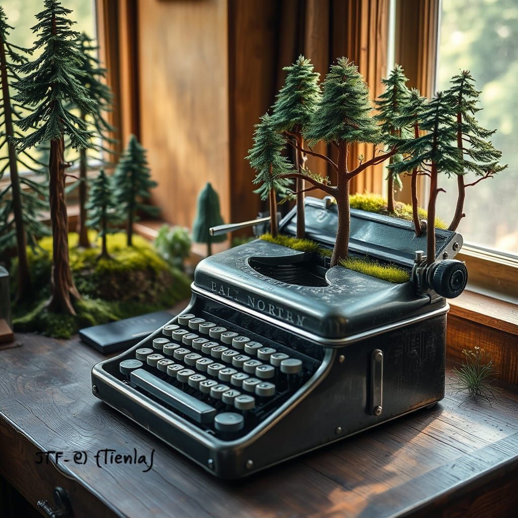 Typewriter Forest: A Dreamlike Miniature World