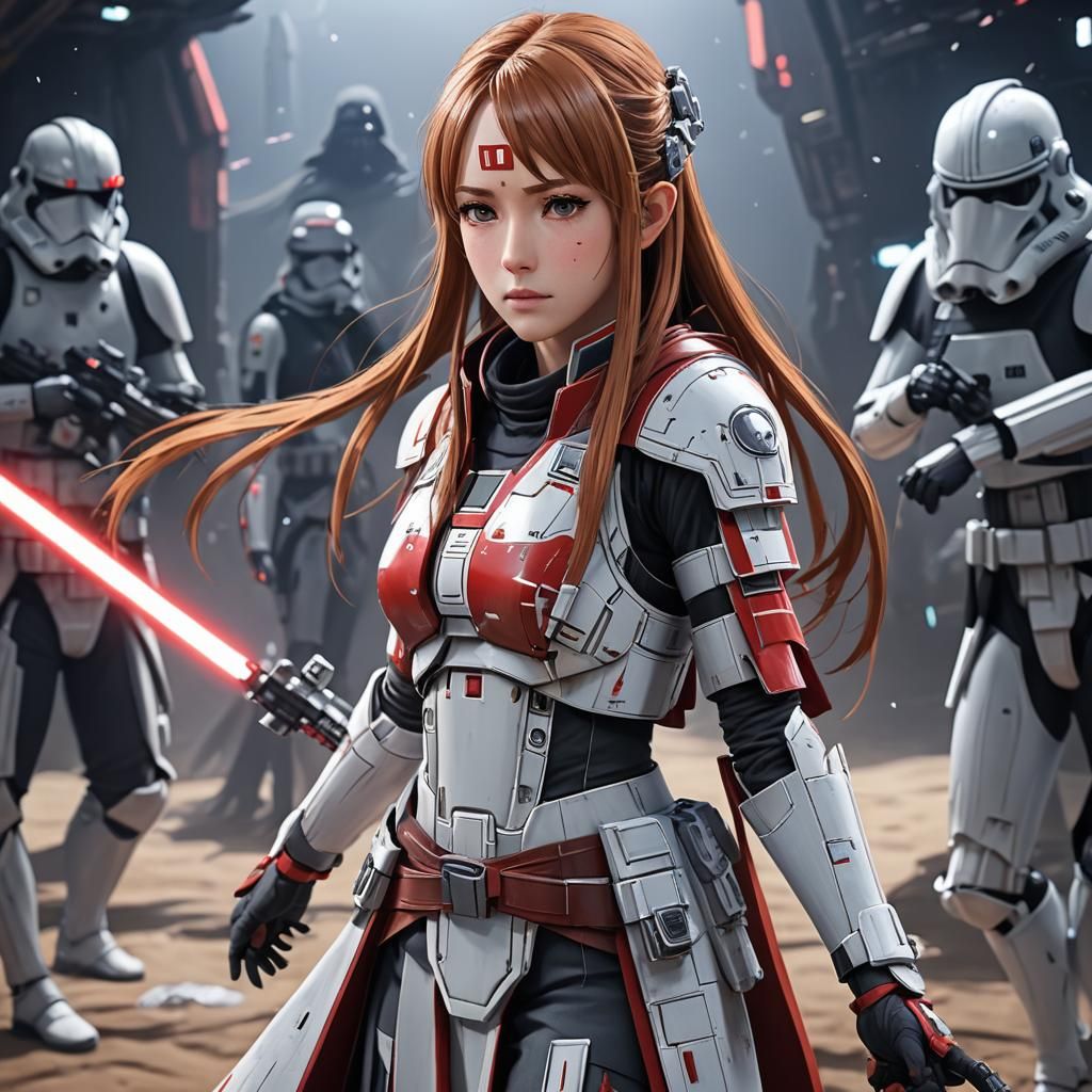 Asuna Yuuki in Star Wars: 3D Anime Art