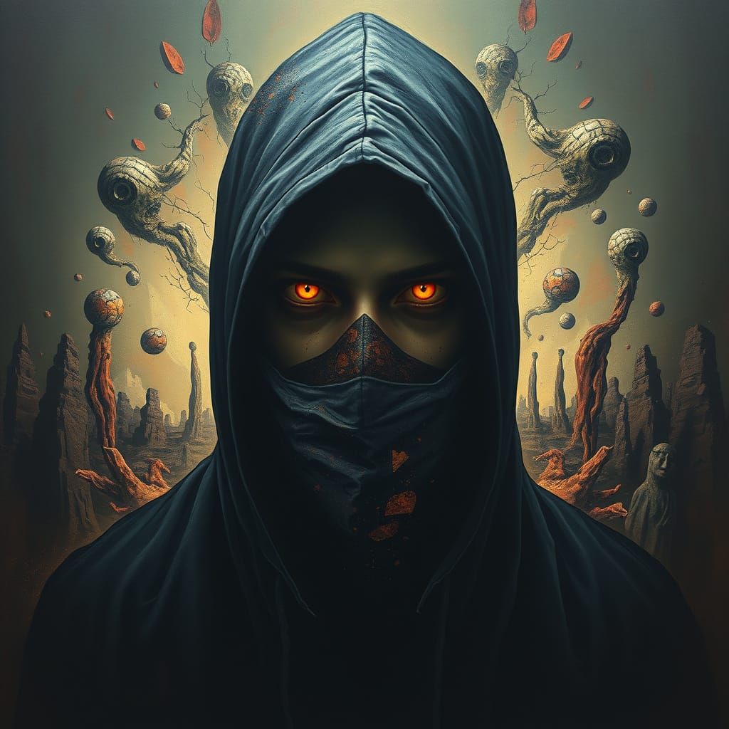 Figure in Shadows Reveals Surreal Landscapes with Otherworld...