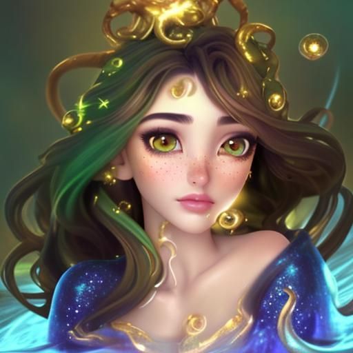 Celestial Woman with Dragons in Surreal Fantasy