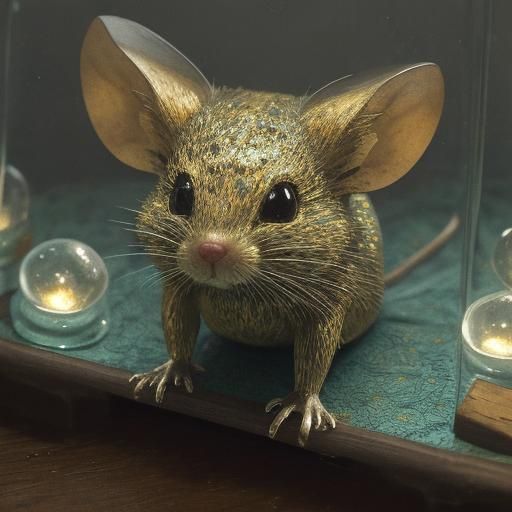 Glass Mouse Stealing Cheese: Vibrant Glass Art