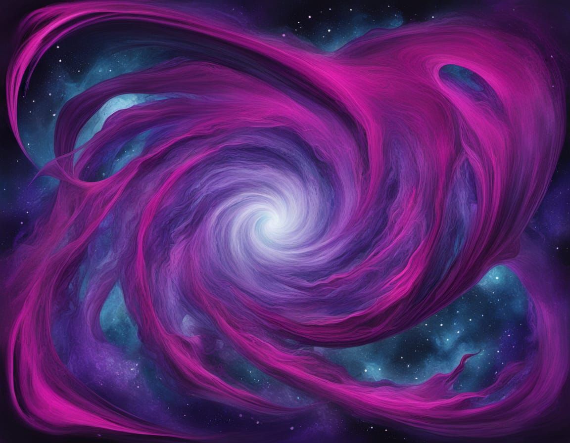 Cosmic Violet and Magenta Abstract Surrealism
