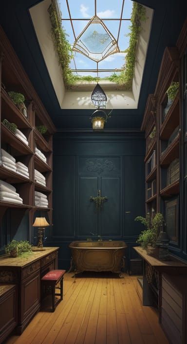 Mystical Witch's Sanctuary with Enchanted Plants and Spellca...