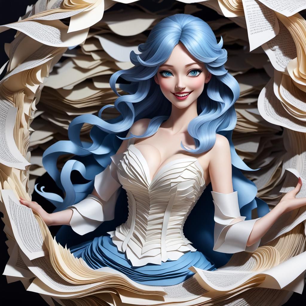 Ghost Lady Emerges from Paper Cyclone