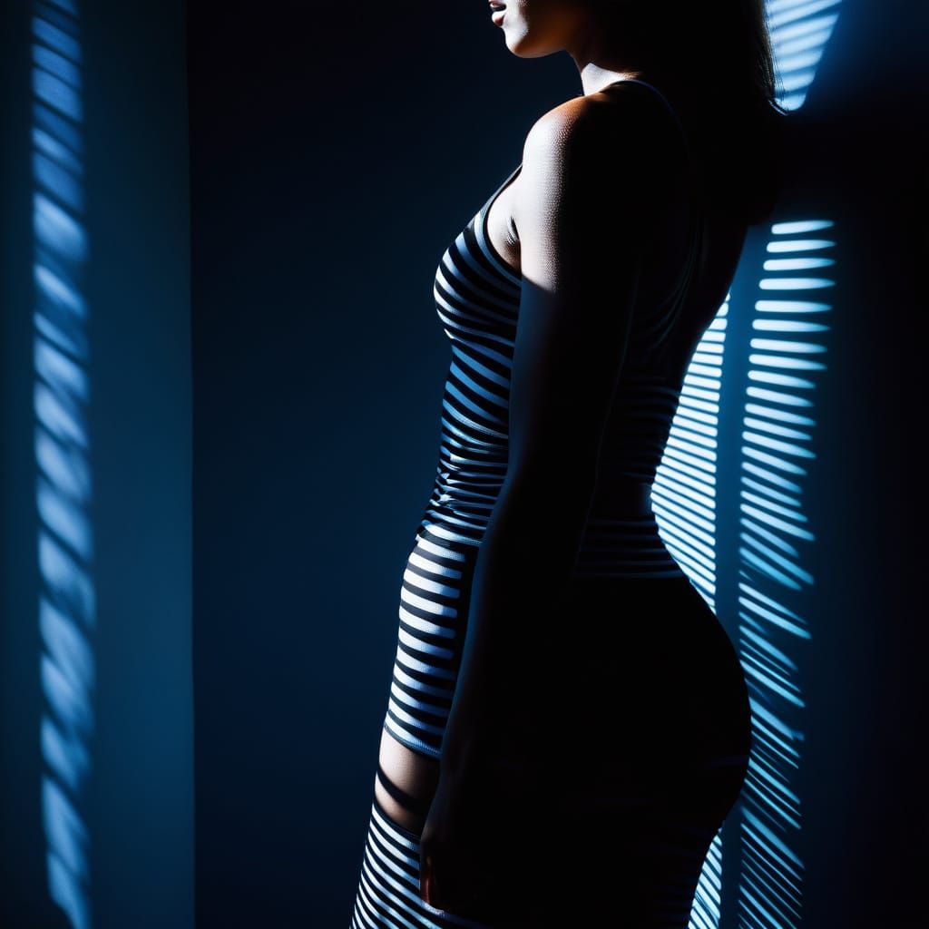 Sensual Female Form Illuminated by Soft Light and Shadow