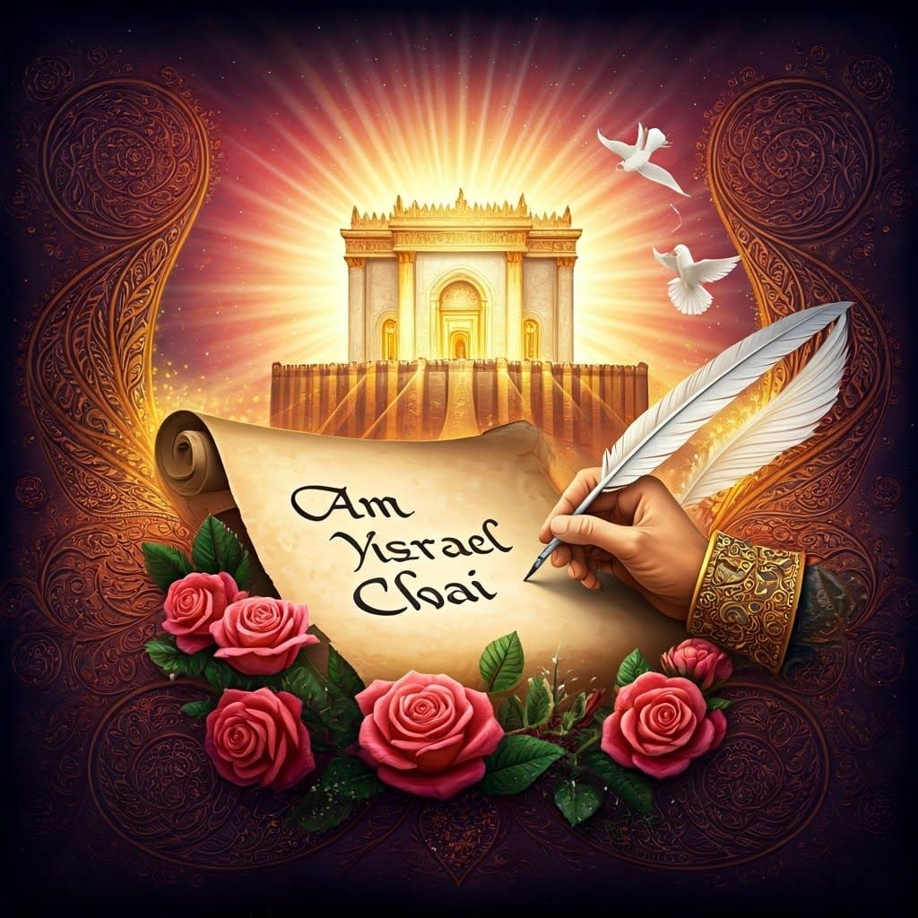 Ancient Temple in Jerusalem Illuminated in Vibrant Colors