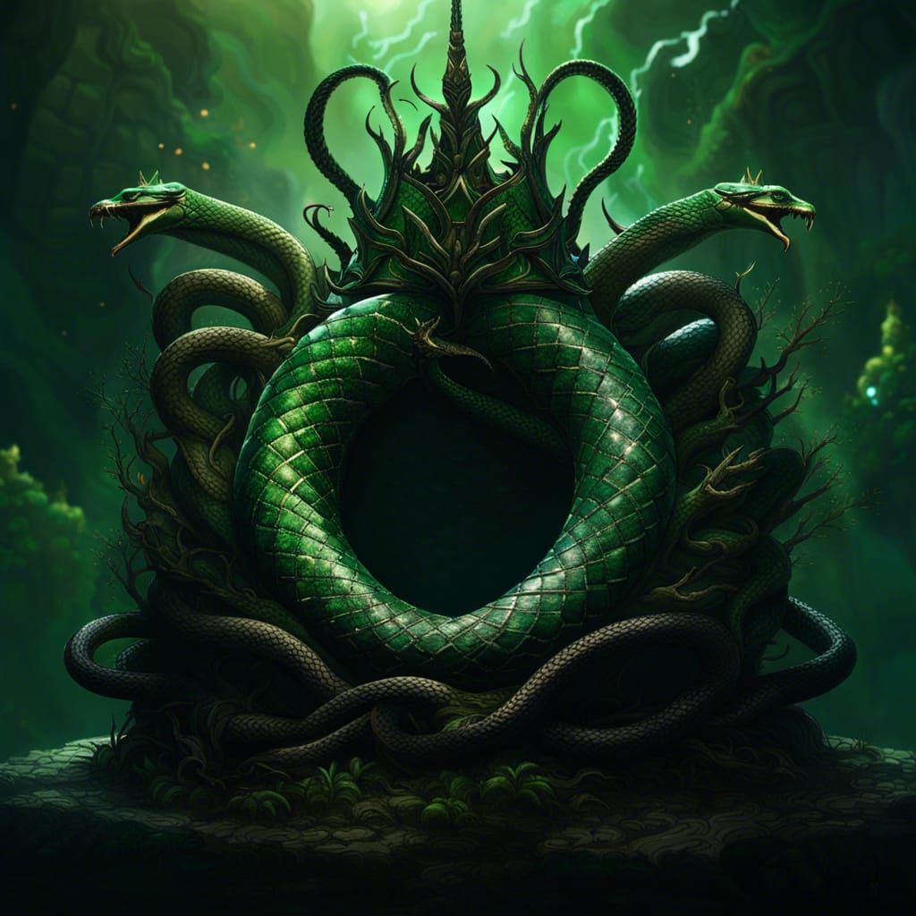 Serpentine Crown: Dark Fantasy Concept Art