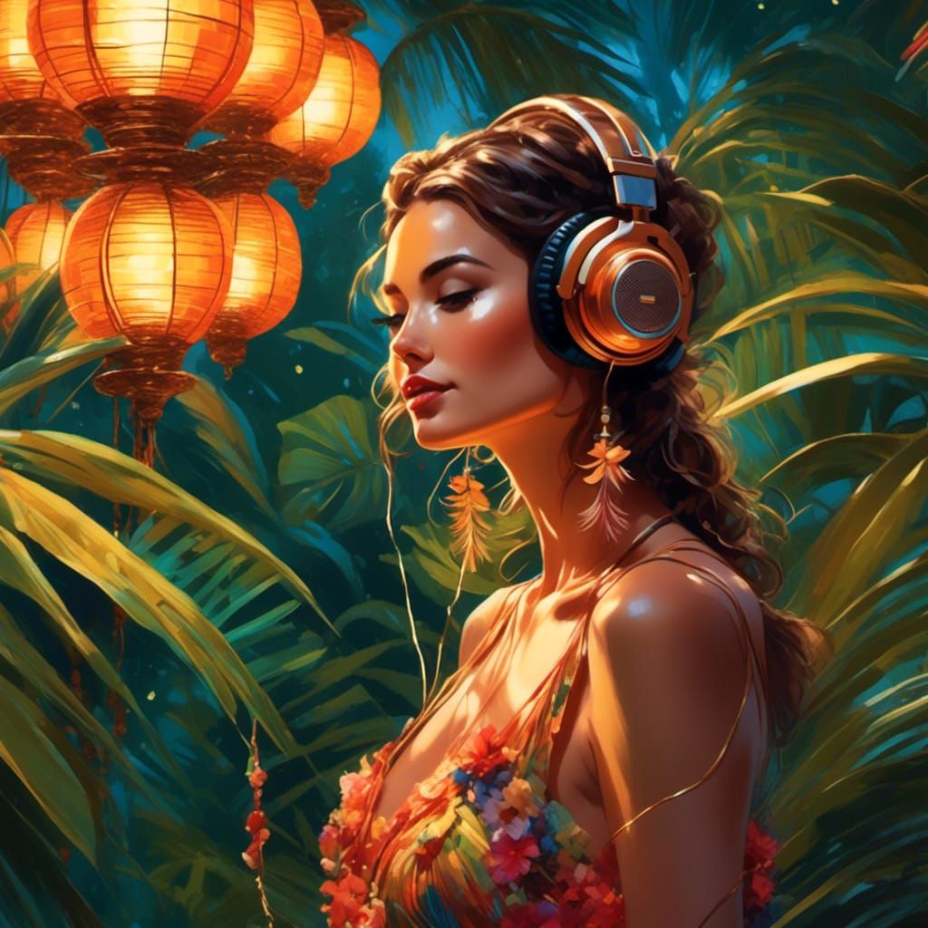 Hawaiian Night: DJ Girl Sets the Rhythm