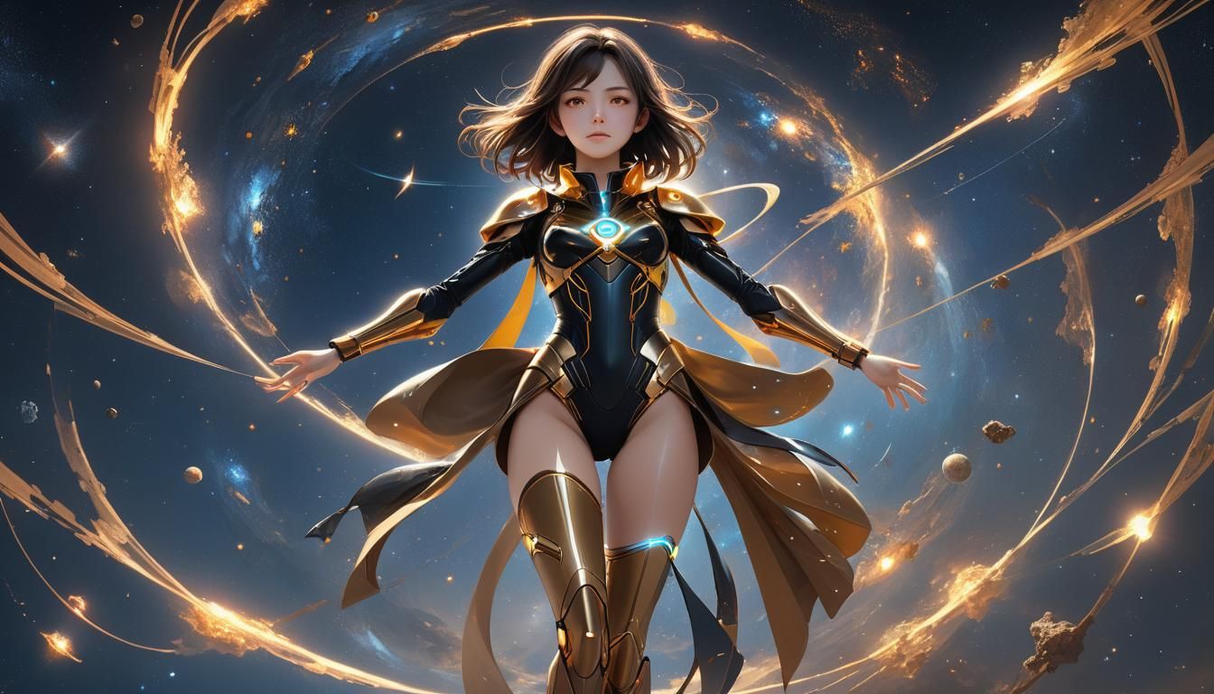 Cosmic Woman in Space: Holographic Astral Art