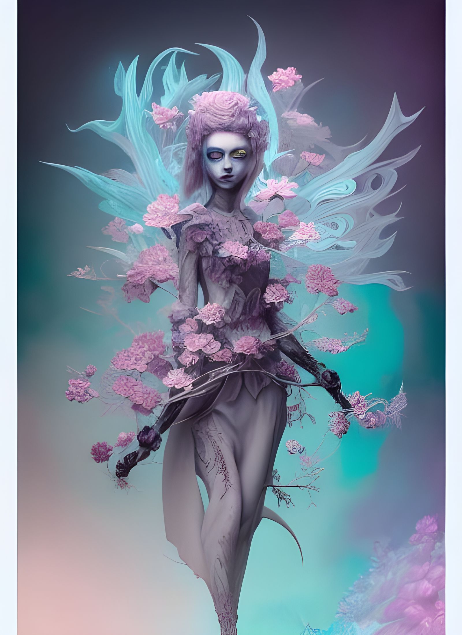 Hyperrealistic Figure with Fluid Acrylics and Rainbow Dust