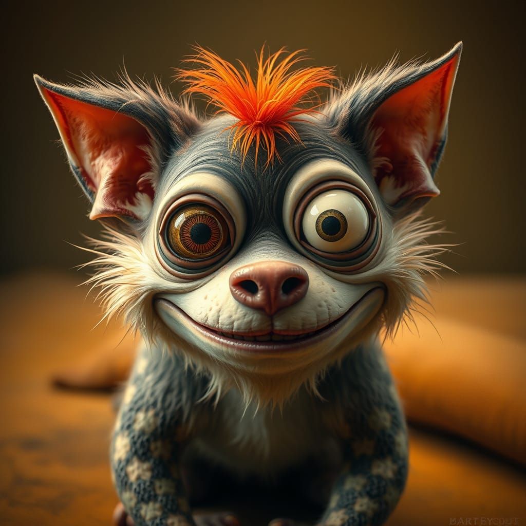 Whimsical, Fantastical Creature with Mismatched Features