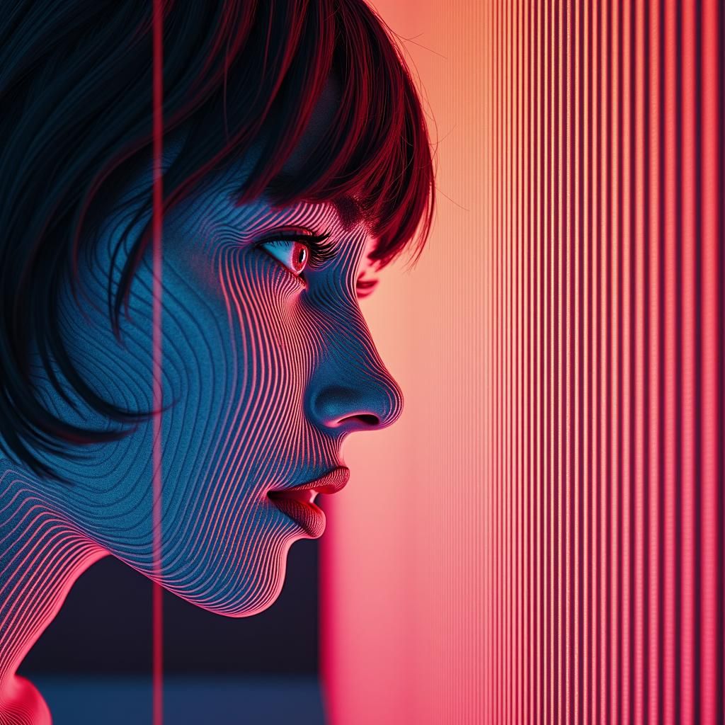 Holographic Shimmer in Surreal Minimalist Pop Art