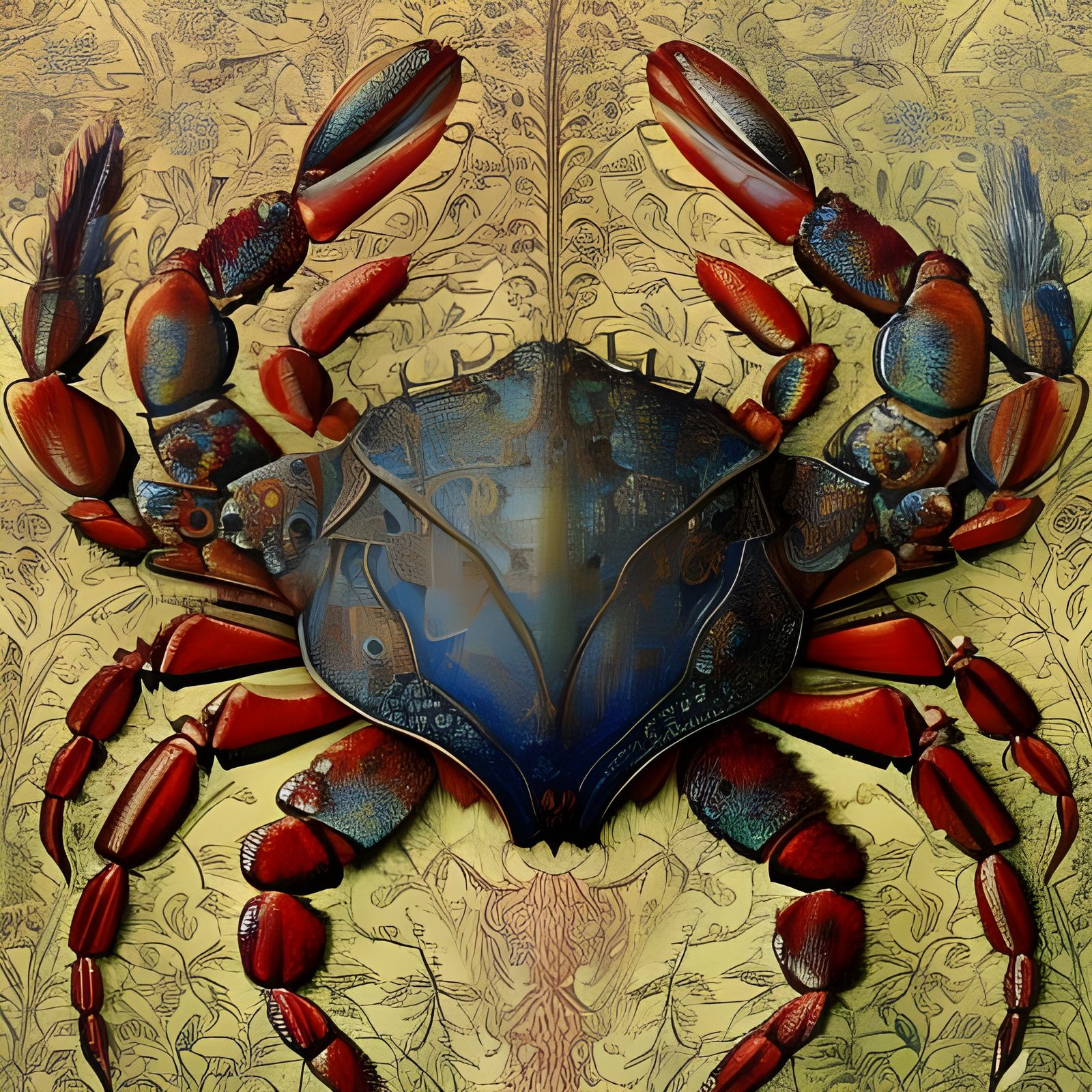 Thank you for top 20! Magnificent hyperdetailed Intricate lace-armored Crab by Albrecht Durer