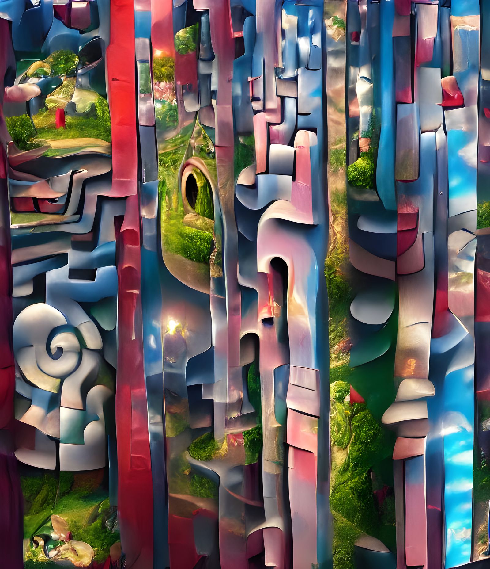 Ecological Biopunk Hedge Maze Wonderland