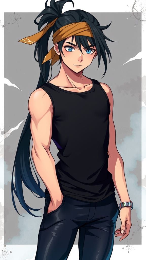 Anime-Inspired Male with Edgy Manga Style