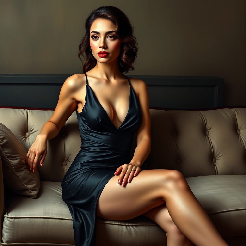 Elegant Brazilian Woman in Luxurious Setting