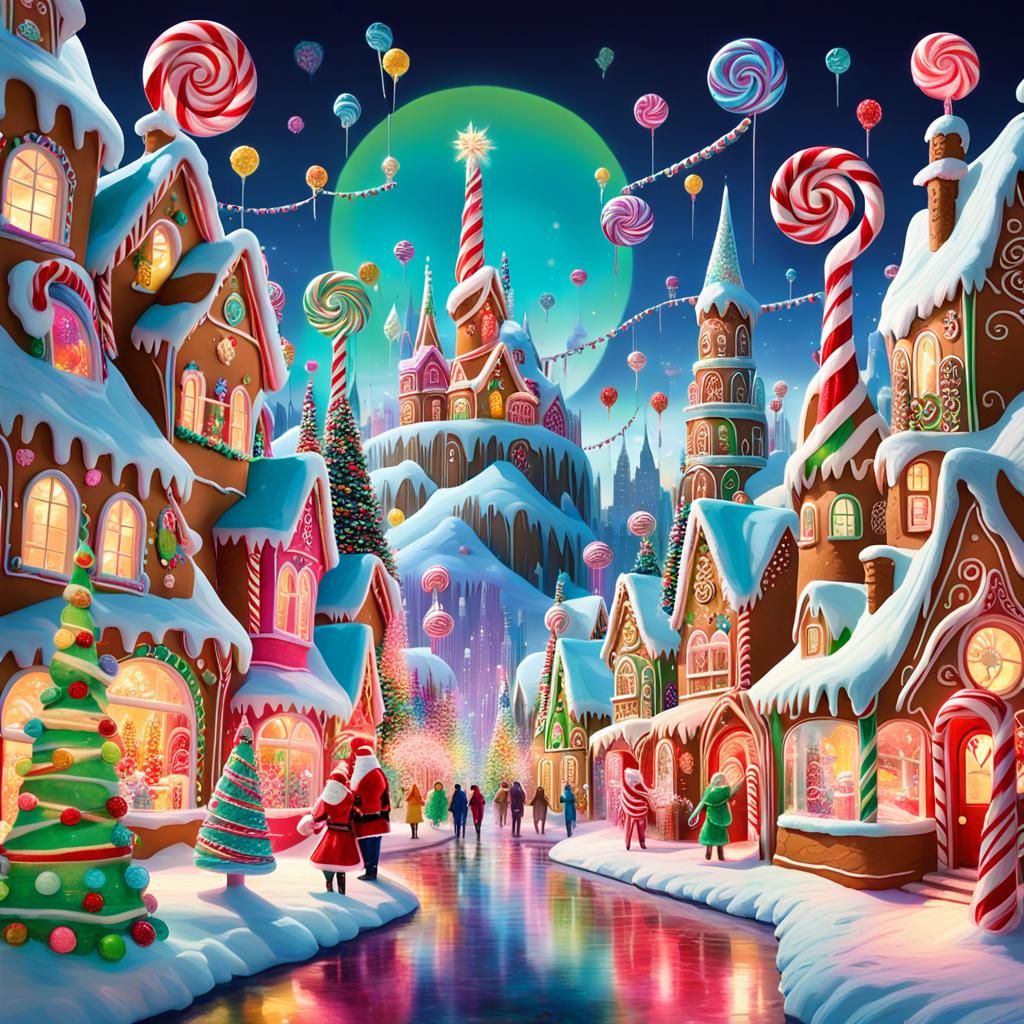 Candy Coated North Pole Cityscape