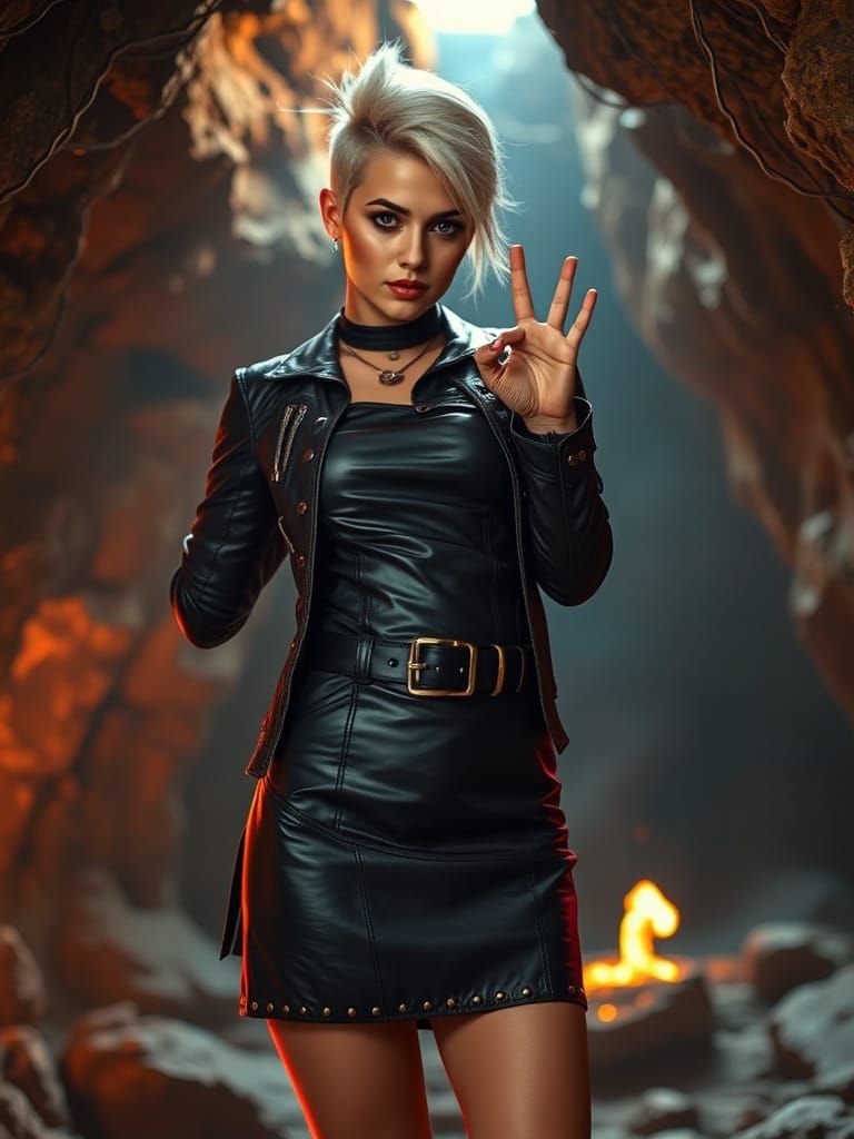 Rebel Goddess in Steampunk Cave
