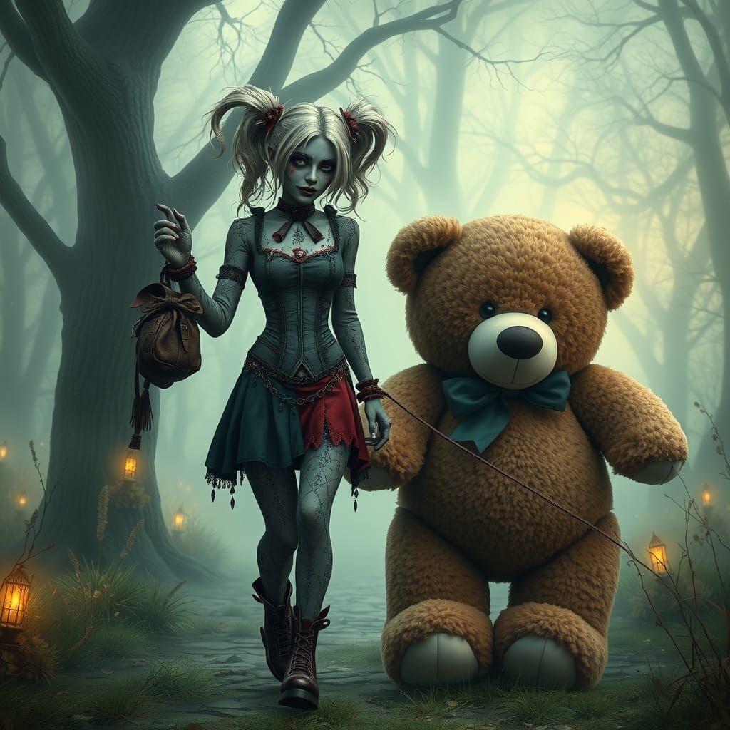 Harley Quinn Zombie Walks Giant Teddy Bear